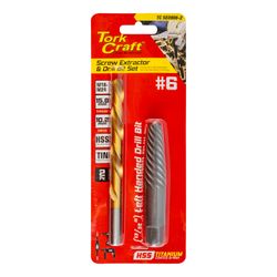 Screw Extractor Set 2pc No.6 With Left Hand Drill Bit